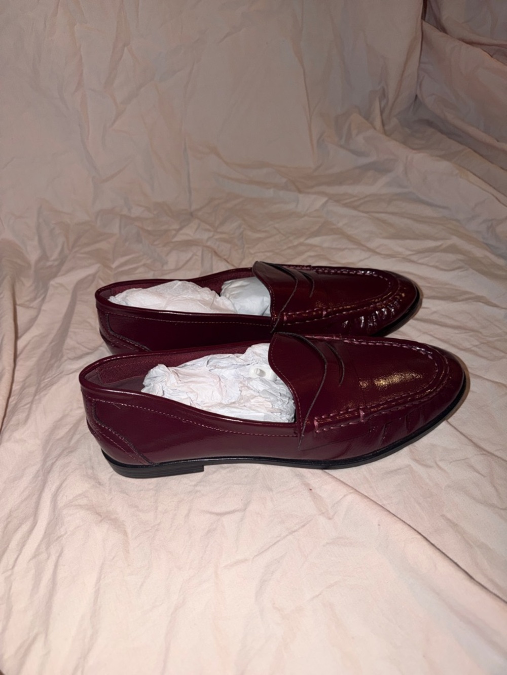 Kenneth Cole Men's Burgundy Patent Leather Penny Loafers